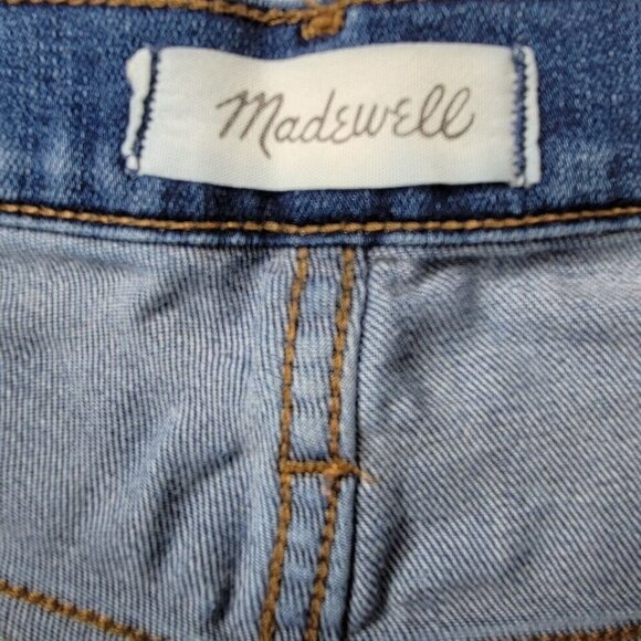 Madewell Button Fly Jeans Size 32 36X27 High Rise Skinny Raw Frayed Hem M2236 - Picture 6 of 15